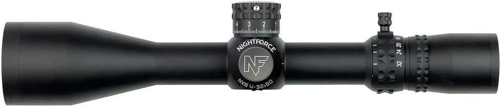 Nightforce NX8 4-32x50mm F2 Black Riflescope - Second Focal Plane (SFP), DigIllum Illuminated Reticle, ZeroStop, Adjustable Parallax, Long Range Precision Scope