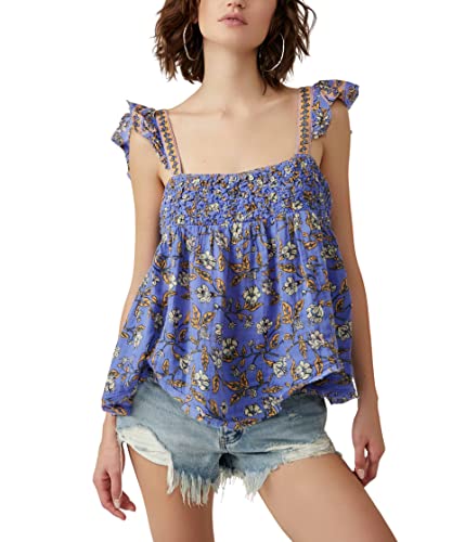 Free People Nala Printed Babydoll Cobalt Combo MD (Women's 8-10