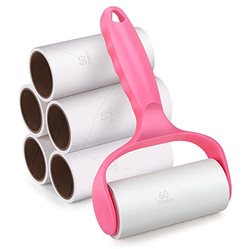 Rouleau Collant,Rouleau Poils Animaux Lot 6 de Rouleaux de Rechange Anti-Peluches,Rouleau de Nettoyage enlève Les Poils d'animaux poussières et Peluches des vêtements, Tissus et Tapis thumbnail