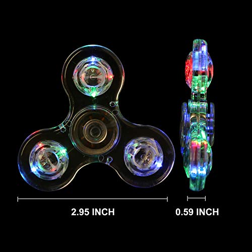 SCIONE Fidget Spinner,Leuchtende Fidget Toys für Kinder LED Kristall Fidget Finger Toy Hand Fidget Spinner Spielzeug(Weiß)