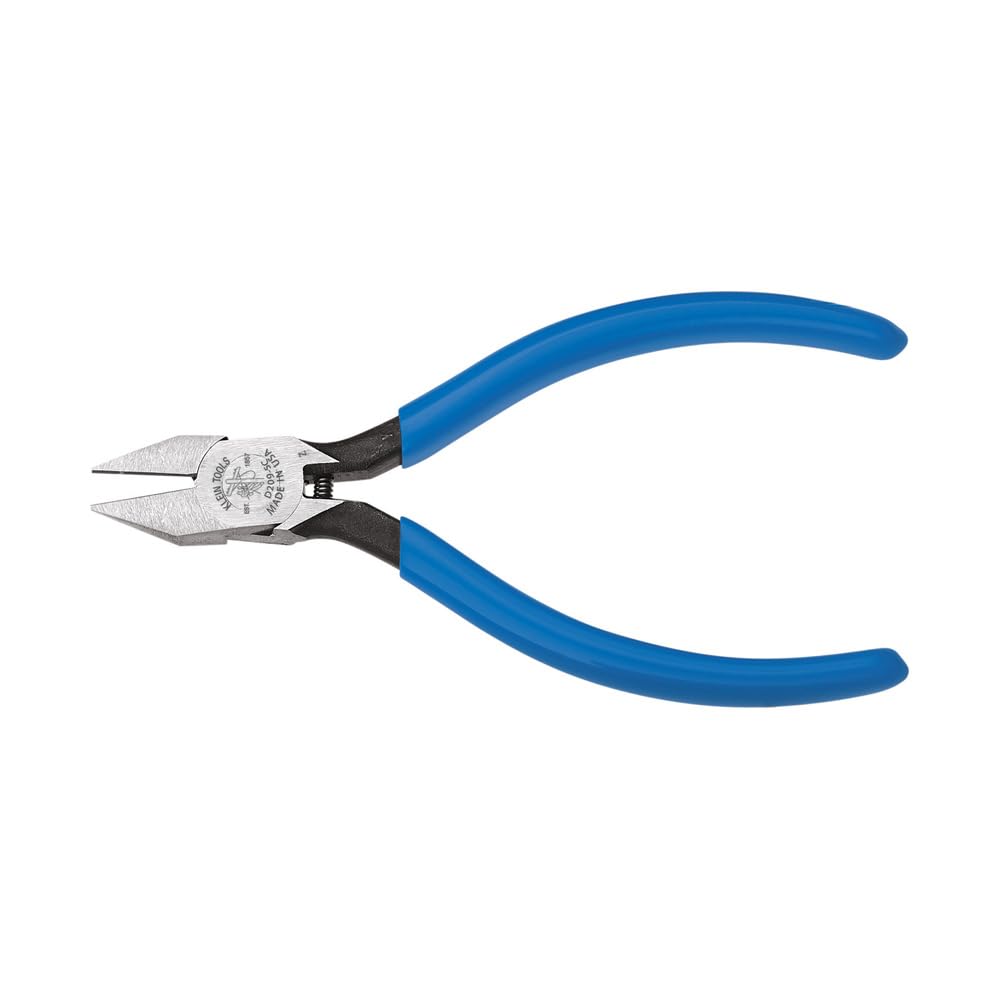 Klein Tools D209-5C Pliers, Diagonal Cutting Electronics Pliers with Narrow Jaw and Hinge, Sharp Pointed Nose, 5-Inch