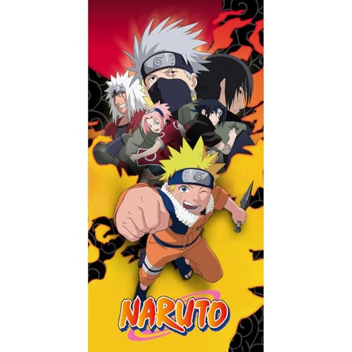Halantex NARUTO UZUMAKI Sasuke Itachi Uchiha Serviette de Plage Serviette de Bain 100% Coton Taille 70 x 140 cm Multicolore NA-3404T