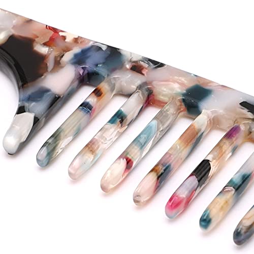 Zhailyn Wide Tooth Comb,Tortoise Wide Comb,Cellulose Acetate Round Tooth Comb For Wet Hair French Hair Tangle Comb Anti-Static Anti-Knot For Long, Short Hair, Curly And Straight Hair (2 Pcs) #TOP1