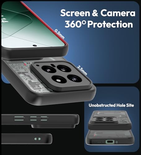 Image of KAPAVER Hybrid Series Back Cover Case Compatible with Xiaomi 14 (PC+TPU) (Cyber-i Black)