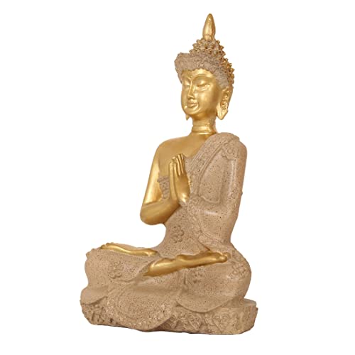 Image of TIED RIBBONS Decorative Lord Buddha Meditating Statue Idol Showpiece (Multi, 16.5 cm x 10.1 cm) for Home Decor Living Room Yoga Room Bedroom Office Table Wall Shelf Decoration Gifting