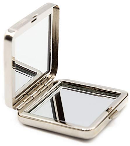 Yellow & Rhinestone Dog Bone - Folding Compact Pocket Makeup Mirror Double Sided (5x magnification + 1x magnification) image 4