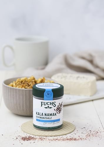 Fuchs Gewürze - Kala Namak - Schwarzsalz - Gewürzsalz für veganes Rührei - natürliche Zutaten - 100 g in wiederverwendbarer, recyclebarer Dose