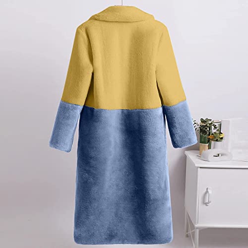 tuduoms Winter Coats for Women Warm Long Parka Faux Fur Jacket Lapel Collar Full-length Outwear Maxi Fluffy Faux Fur Overcoat4