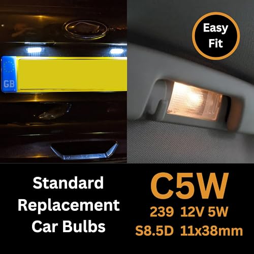 Tek Automotive 239 C5W Bulb Festoon Number Plate Bulb Interior Light 12V 5W S8.5D 11x38mm Car Bulbs - Box of 10 - Image 2
