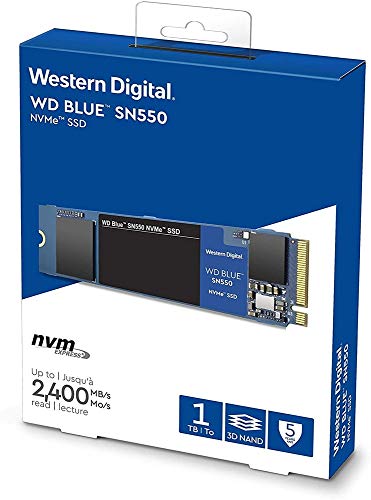 Image of Western Digital WD SN550 1TB NVMe Internal SSD - 2400MB /s R, 1950MB /s W (WDS100T2B0C, Blue)