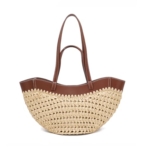 Bolso Tote de Paja para Mujer con Asa Doble miniatura 1