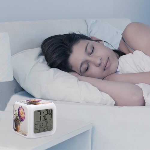 Reloj digital funciona con pilas de mesa con temperatura interna 6