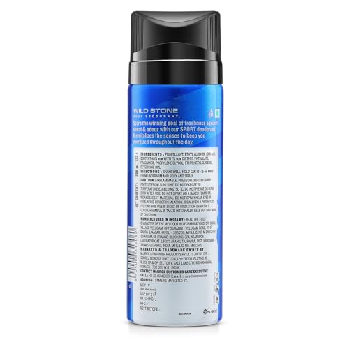 Image of Wild Stone Sport Deodorant for Men, Pack of 2 (200ml Each) | Best Gym Deodorant | Perfect for Active Lifestyle | Everyday Body Spray for Men