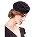 Vintage Wool Felt French Beret Fascinator Pillbox Hats Cocktail Party Wedding Church Fedora Black