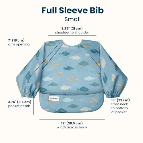 Image of Tiny Twinkle Long Sleeve Bib for Babies & Toddlers | Waterproof Smock Bib for Eating | Machine Washable & Mess-Proof Feeding Essentials | Newborn Shower Gift (Gone Fishing, 6-24M)