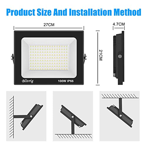 Blivrig LED Strahler Außen 100W Warmweiss, Fluter Aussen, Superhell 10000LM Flutlicht, Aussenstrahler IP66 Wasserdicht, 3000K Außenstrahler, Warm Scheinwerfer für Garten, Garage, Hof (Warmweiß, 100W)
