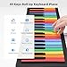 POGOLAB 49 Key Roll Up Keyboard Piano, Portable Digital Electric Foldable Piano Keyboard, Rechargeable, 8 Tones, 6 Educational Demo Songs, for Beginners Gift (Rainbow)