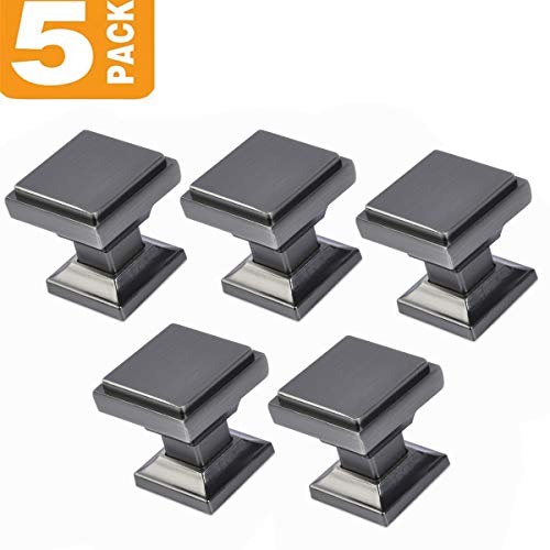 Southern Hills Antique Nickel Square Cabinet Knobs - Pack Of 5 - Nickel Kitchen Pulls - Pewter Cabinet Hardware - Cupboard Drawer Knobs Shkm002-An-5 #TOP1