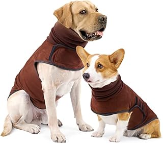 HEYWEAN Turtleneck Dog Jumper Puppy Coat Dog Sweater Soft Suede Vest Warm Pet Winter Clothes for Small Medium Large Dogs Pullover