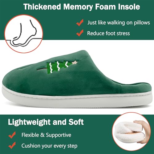 Reindeer Slippers for Women & Men - Memory Foam, Fuzzy Indoor Comfy Holiday & Slippers4