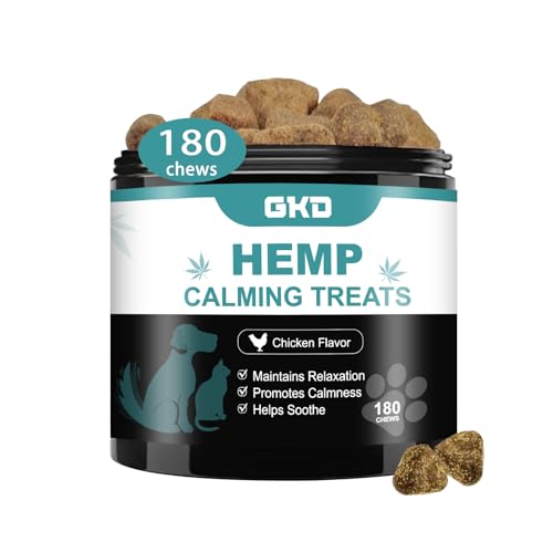 Best Dog Anxiety Solutions: Top Calming Treats and Products for Relief 12 GKD Calming Chews for Dogs, 180 Organic Dogs Calming Treats Hemp, Dog Separation Anxiety Relief Canine Calming Solutions for Dogs Anti Stress Treatment for Puppy-Small-Medium-Large Dogs, Calm Support