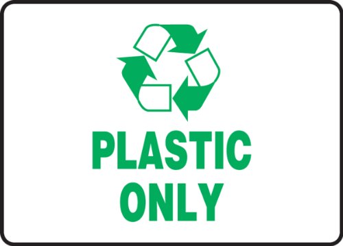 Panneau adhésif PLASTIC ONLY 10x14 pouces signalisation tri des déchets