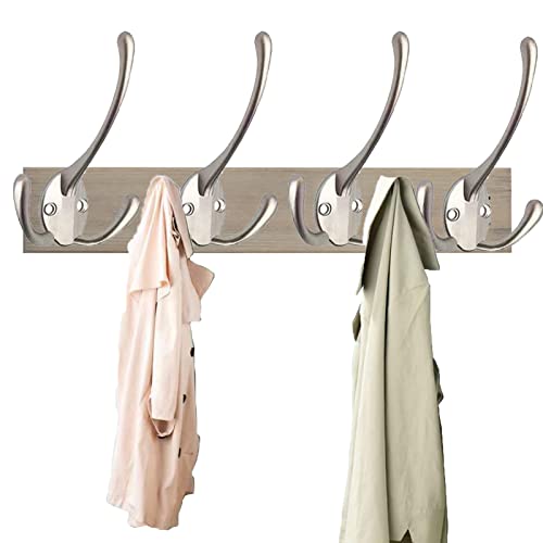 Wall Hooks,6 Pack Coat Hooks Wall Mounted With 24 Screws,Single Hardware Heavy Duty Hooks,Metal Zinc Alloy Double No Rust Hooks Hanging Coats Robe Towel Hat Key Clothes Bag Jacket (Silver) #TOP3