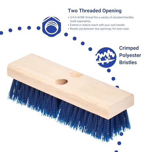 Image of Carlisle FoodService Products 36193P14 Blue Color, 10 inch Polypropylene Deck Scrub Brush