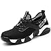 Produktbild Arbeitsschuhe Herren Leicht Stahlkappe Damen Sicherheitsschuhe Kevlar Zwischensohle Atmungsaktiv Work Shoes, Schwarz1, 41 EU