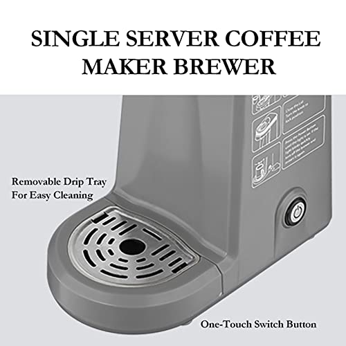 Chulux Single Serve Coffee Brewer For Pod Capsule With 12 Ounce Built-In Water Tank,800 Watts,Gray #TOP5