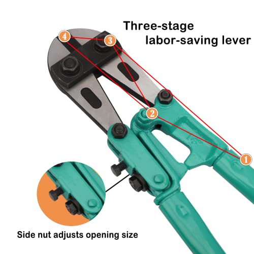 Prowin 14In Bolt Cutter Heavy Duty Cast Mental Handles Hardended Jiaws High Leverage Cutters With Opening Lock And Spring #TOP3