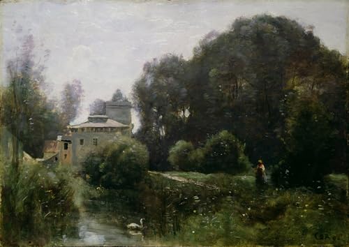 Lienzo Ricordo della Villa Corot 60x90cm de alta definición