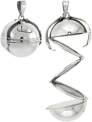 Sterling Silver Photo Ball Locket For Six Pictures Handmade Original Size 3/4 inch NO Chain