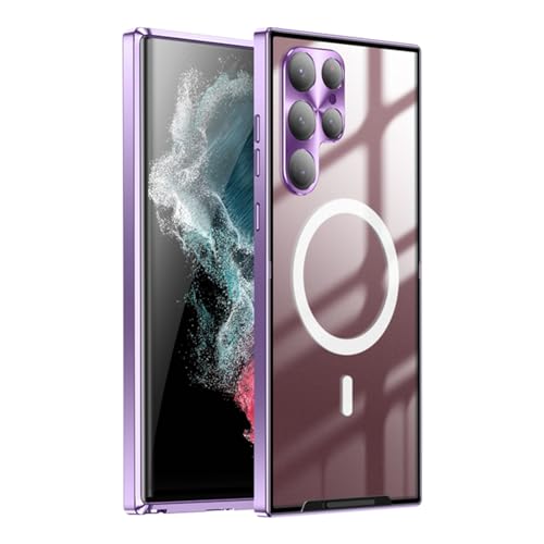 Coque Samsung S24 Ultra MagSafe en aluminium violet et PC mat