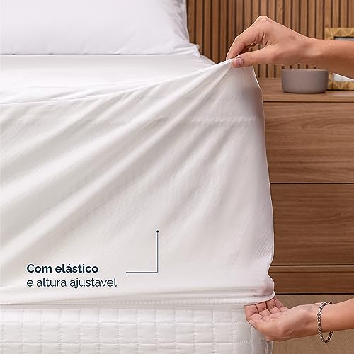 KIt 02 Lençóis Protetor Colchão Solteiro C/Elástico Impermeável
