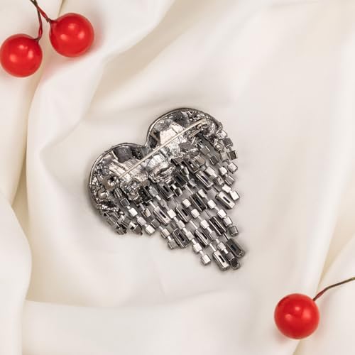 Image of LAXPICOL Vintage Cute Red Love-Heart Austrian Crystal Brooch Broach Pin for Women