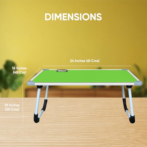 Image of YAJNAS Multipurpose Whiteboard & Laptop Table | Portable Study & Lap Desk for Bed with Laptop Support | Foldable Lap Bed Table, Ideal for Home & Office Presentation - (15 x 23, Green)