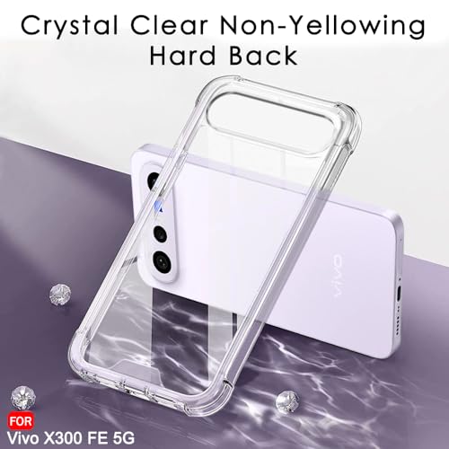 Image of TheGiftKart Crystal Clear Back Cover Case for Vivo X300 FE 5G | 360 Degree Protection | Shock Proof Design | Transparent Back Cover Case for Vivo X300 FE 5G (PC & TPU, Transparent Bumper)