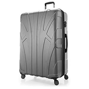 SUITLINE extra grote reiskoffer harde schaal koffer XL trolley rolkoffer met uitbreiding, zilver (zilver) – 88011063