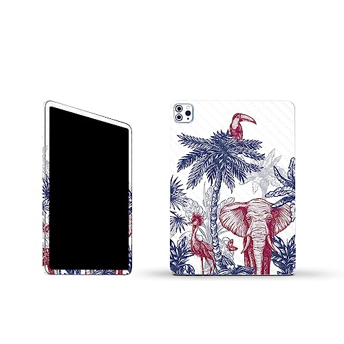 Image of MightySkins Carbon Fiber Skin Compatible with Apple iPad Pro 11 inch M2 4th Gen (2022) Full Wrap Kit - Tropical Jungle | Protective, Durable Textured Carbon Fiber Finish | Easy to Apply | Made in The USA