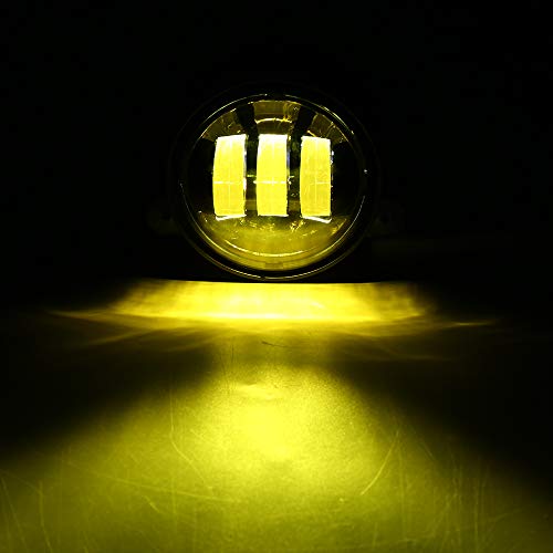 MOSTOP 4" LED Fog Light 2PCS 4 Inch Vehicle Front Fog Lamp Bulb Fog Driving Headlight Offroad Light for Wrangler Dodge Chrysler PT Cruiser 2PCS (Yellow)