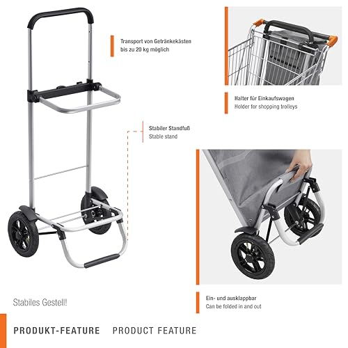 Meister Einkaufstrolley - 45 Liter - Premium Luftreifen - Mit Kühltasche & Teleskop-Griff -...