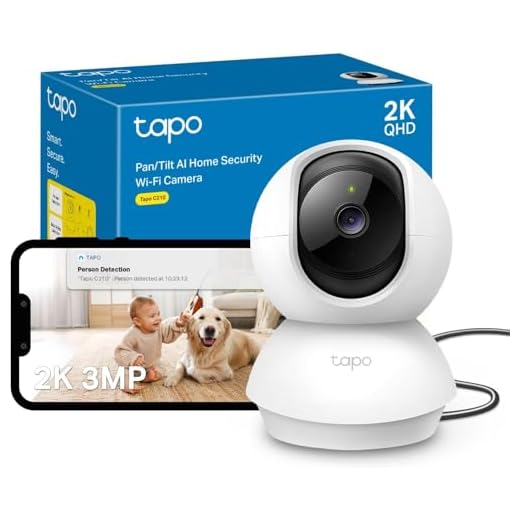 Tapo Caméra Surveillance WiFi intérieure 2K(3MP) C210, Détection de personne, Audio Bidirectionnel, Compatible avec Alexa et Google Assistant, pour Bébé/Animaux