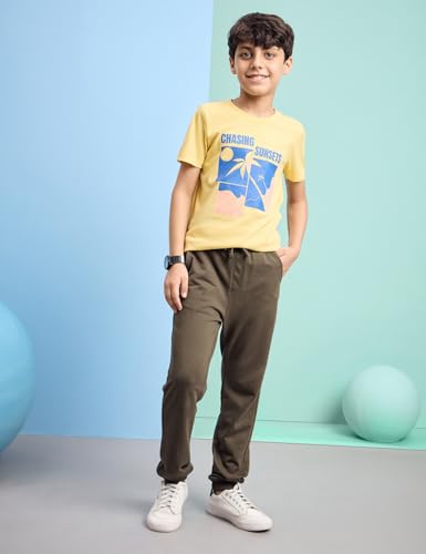 Image of Amazon Brand - Symbol Boys 100% Cotton Graphic Printed Half Sleeves T-Shirt | Age 6-14 Years
