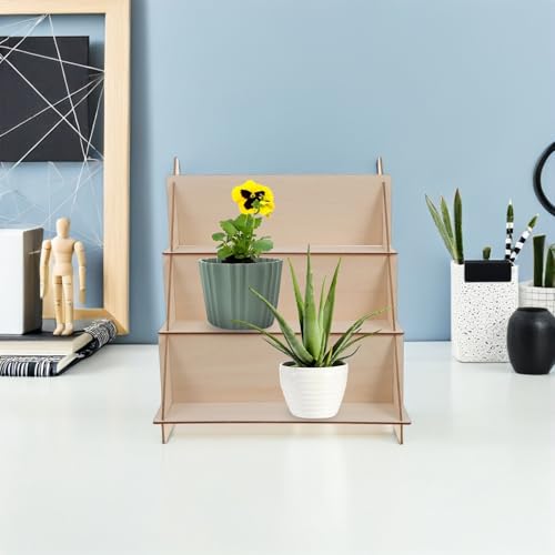 Support à plantes de fenêtre compact étagère bureau bois - 8