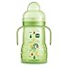 MAM Vaso Trainer D116 - Vaso de Aprendizaje para Bebés a partir de 4 meses, con Tetina de Silicona, Asas y Tapa Protectora - 220ml - Neutro