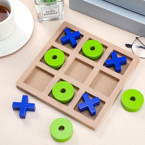 Juego de mesa Tic Tac Toe de madera 18 cm miniatura 6