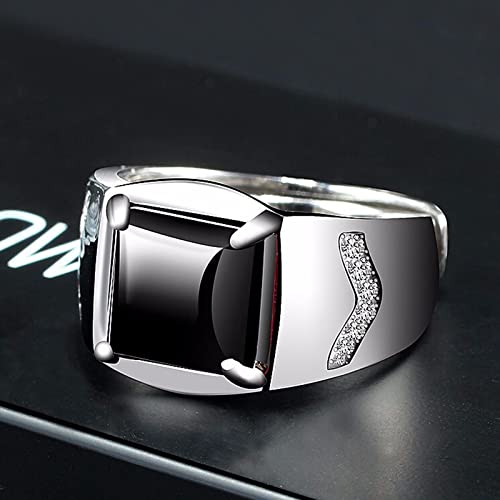 Bague réglable carrée homme en argent 925 gothique - 5