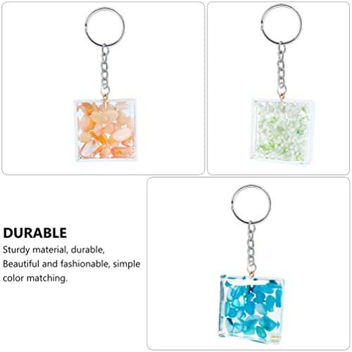 6 Unidades Chaveiro De Cascalho Colorido Pingente De Chaveiro Encantos Do Saco De Chakra Chaveiro Em