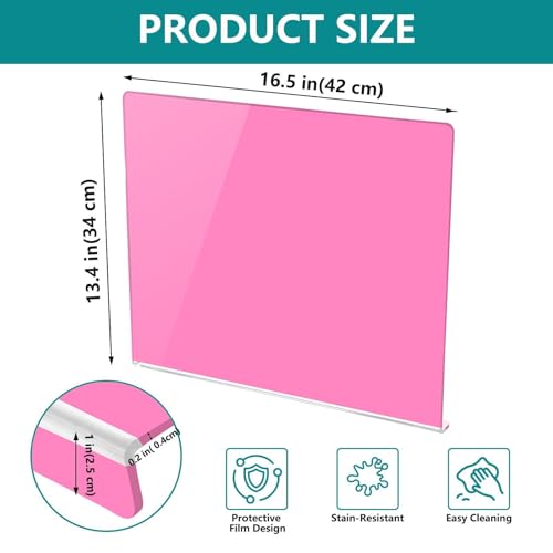 Tabla de cortar acrílica rosa claro, grande 41.91 cm x 34.04 cm con bases antideslizantes de silicona para cocina miniatura 3